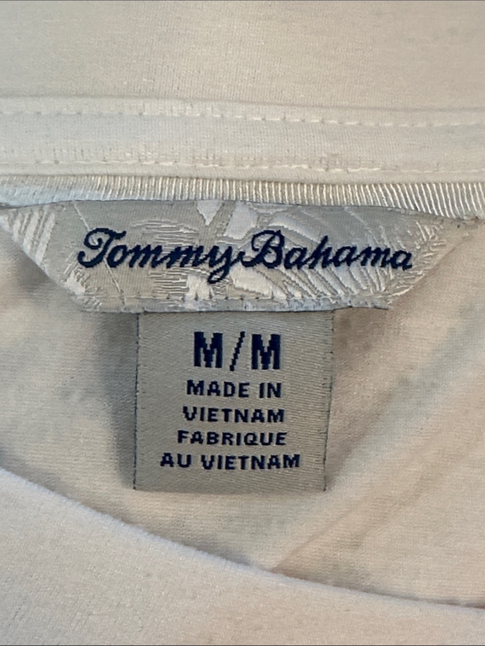 Tommy Bahama Cream V-Neck Short Sleeve Tee - Picture 2 of 3